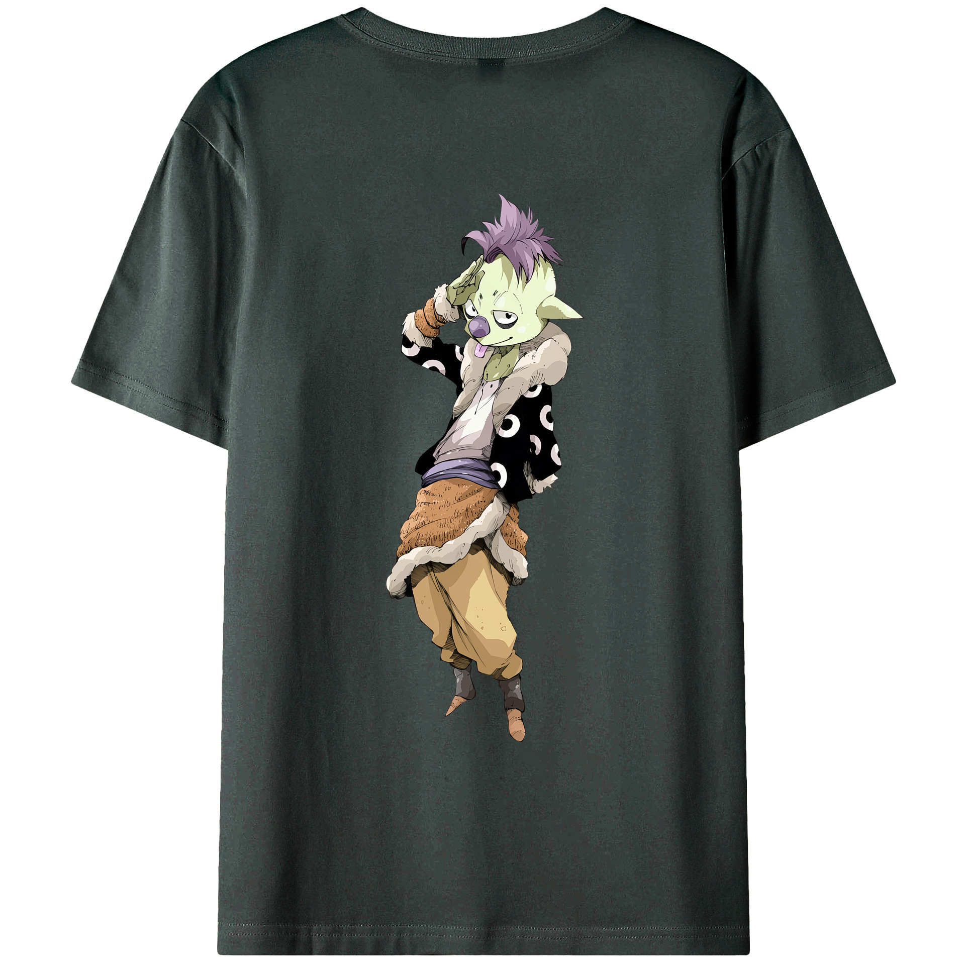 （画像用） 転スラ Regarding Reincarnated to Slime 綿100％ メンズ半袖Tシャツ（バックプリント） 通気性